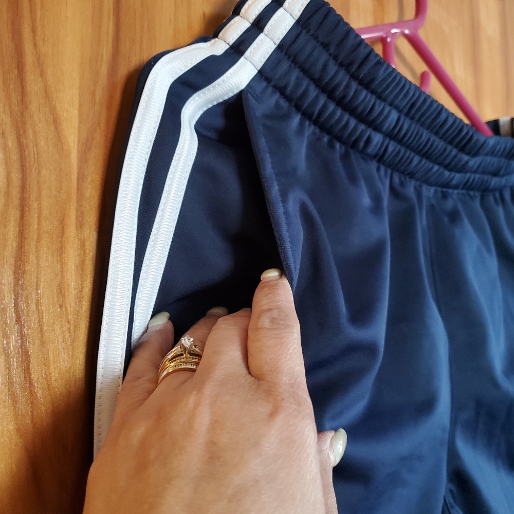 adidas Navy Track Pants Joggers Youth XL 18/20 Fits Women S M Excellent - Picture 5 of 10